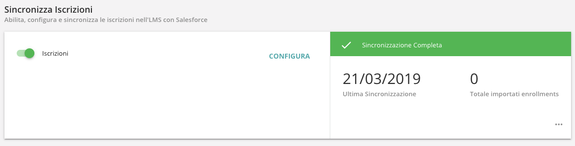 Sincronizzazione Iscrizioni