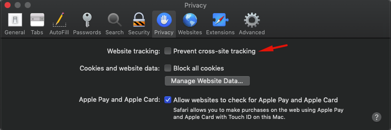 privacy with safari