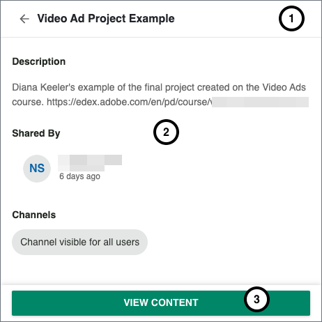 An example of the overview showing the header and main content sections, as well as the main action button