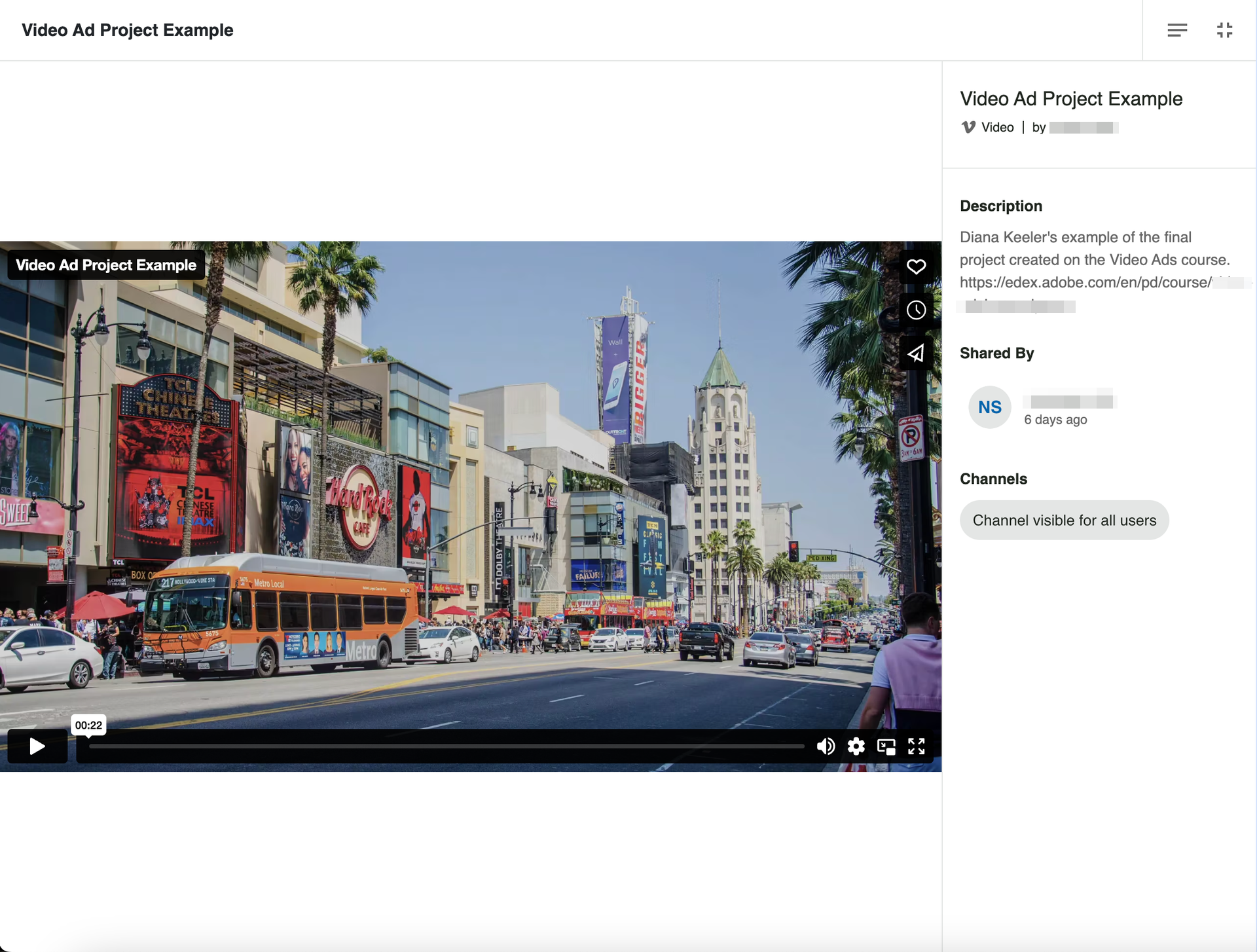 An example of the fullscreen view mode