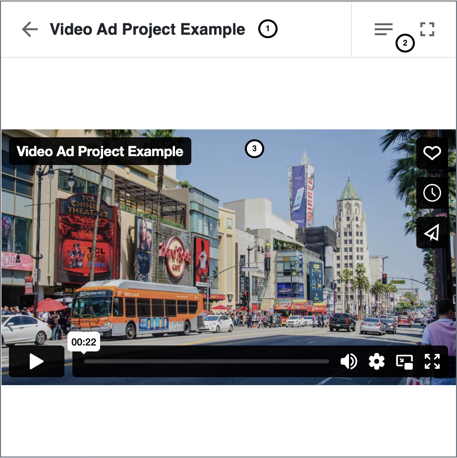 An example of the viewer view containing the title, control buttons and main content