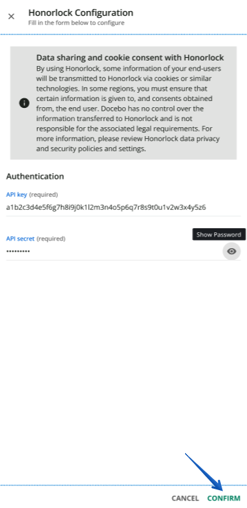 Adding API key and secret