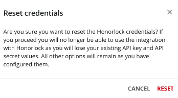 Confirming the credential reset