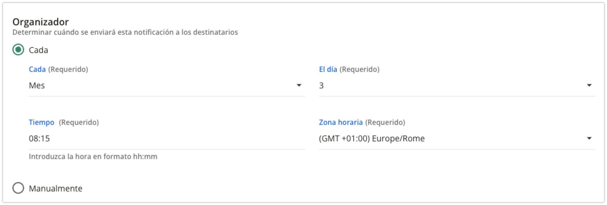 Opción Cada