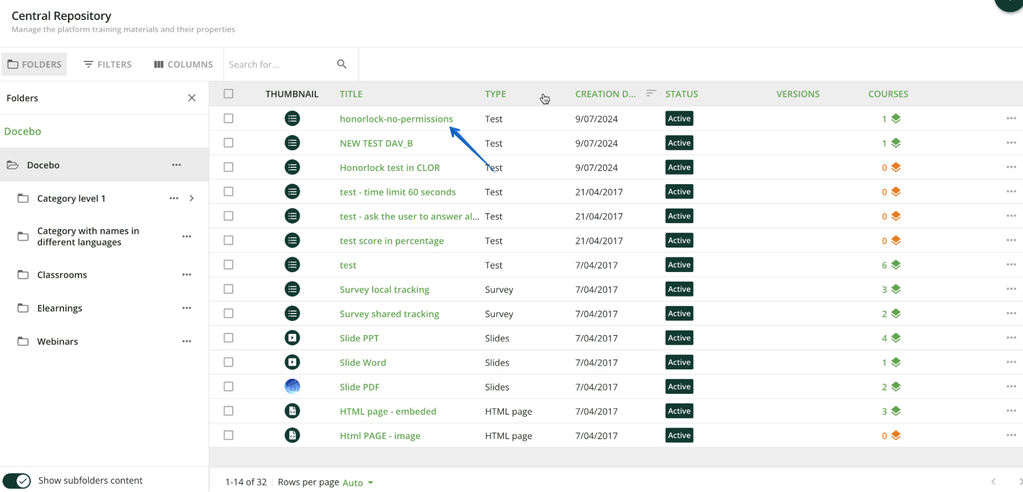 Accessing the central repository