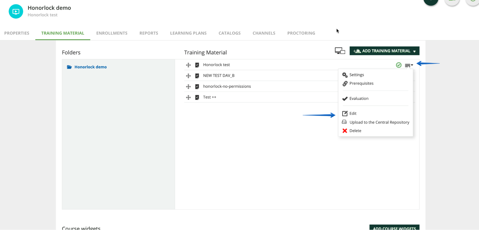 Selecting Edit