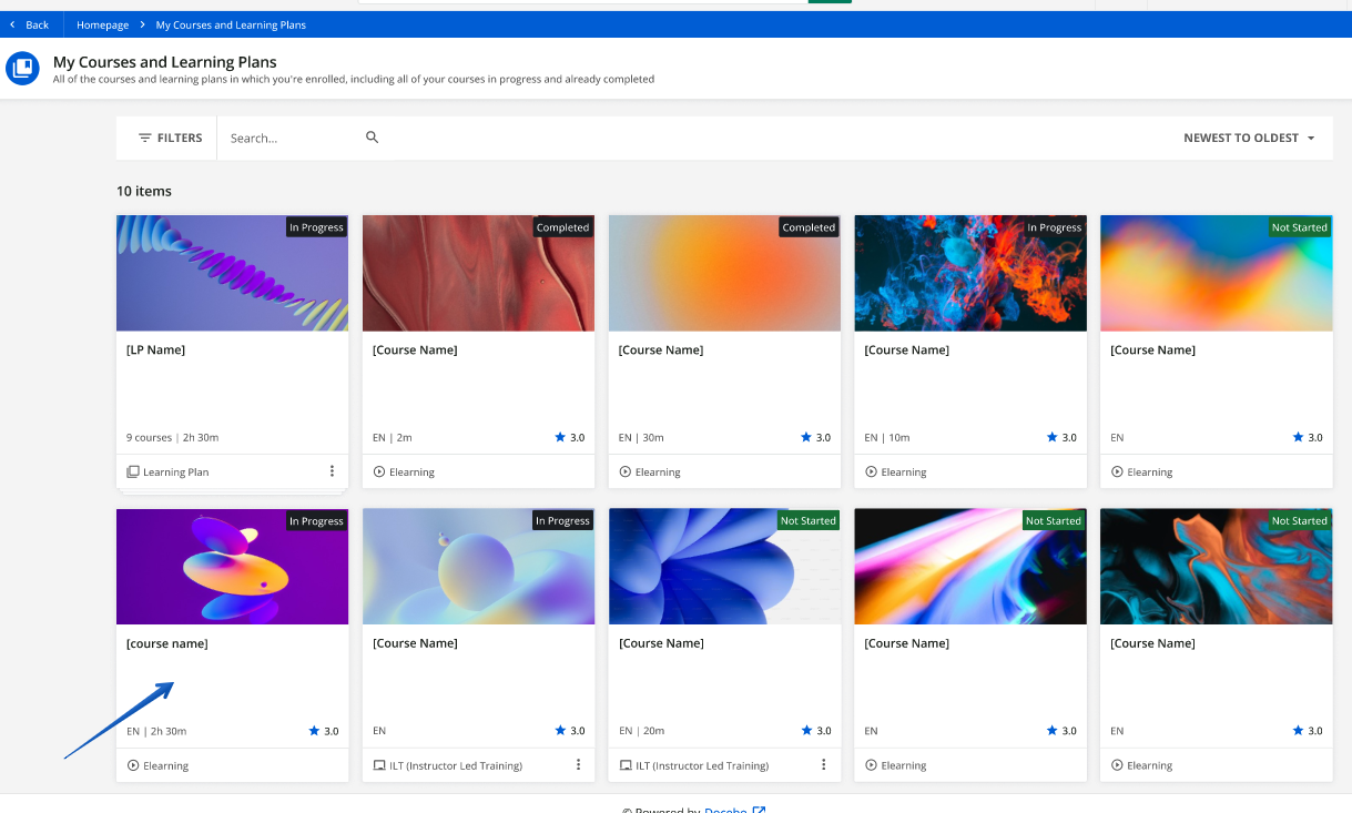 My Courses and Learning Plans