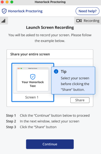 Launch screen recording