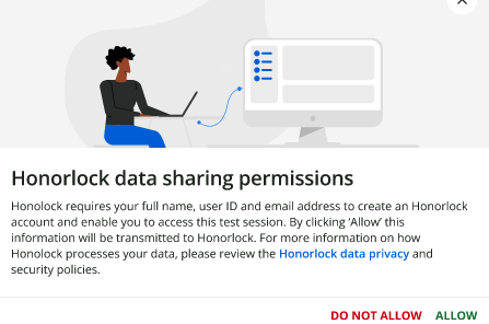 Honorlock data sharing permissions