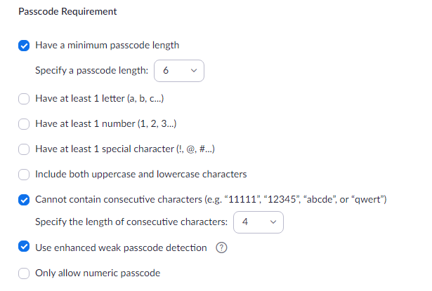 Checking the Passcode Requirement