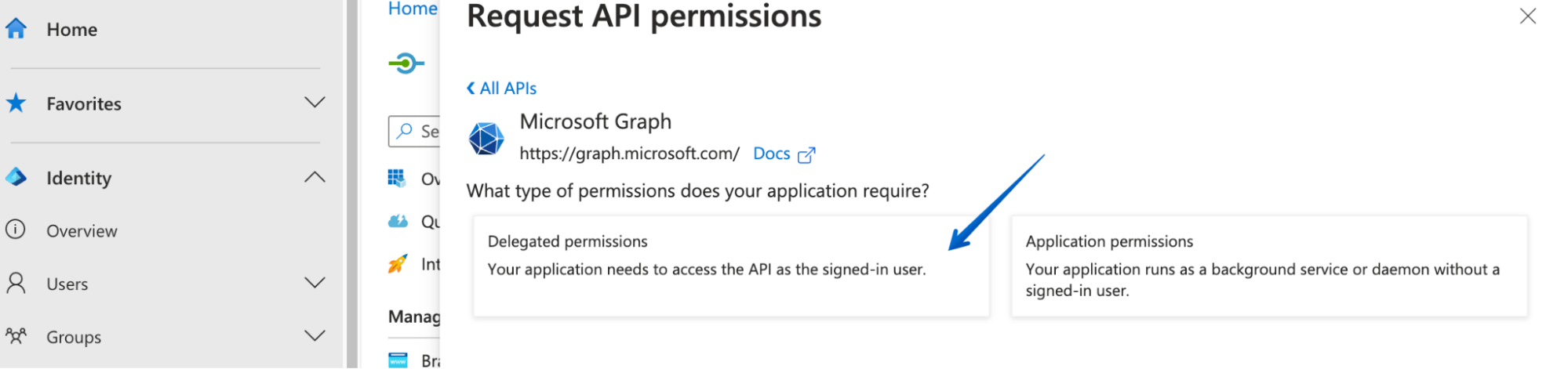 Cliquer sur Autorisations déléguées