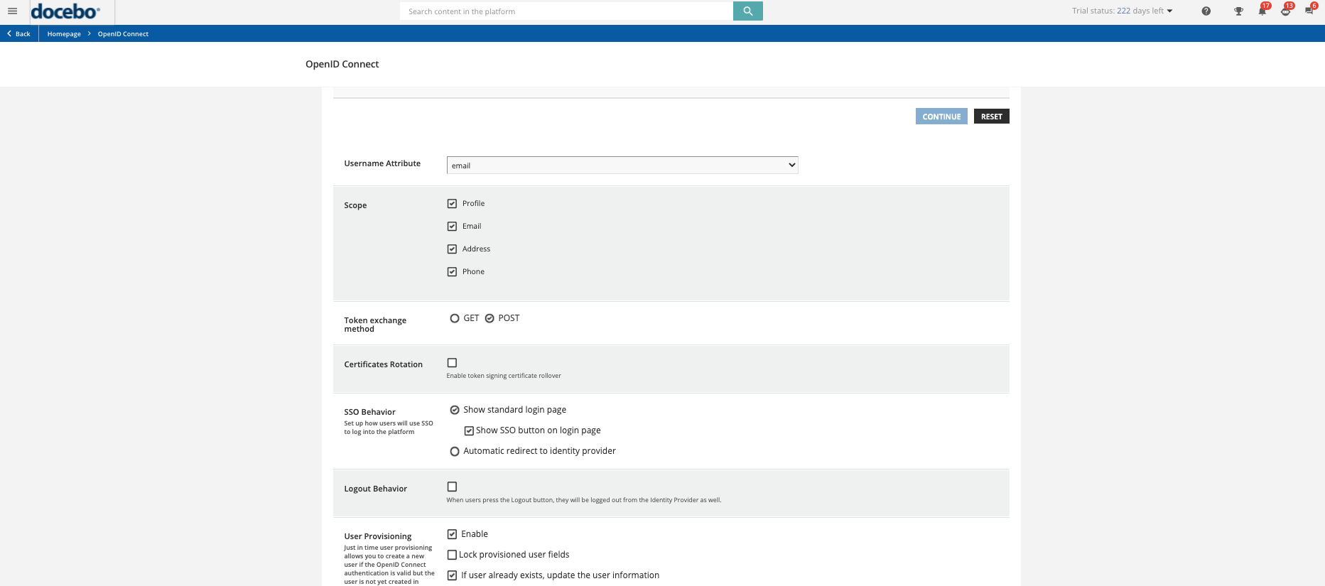 Ping Identity - Sezione OIDC