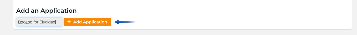 Add an Application button at the bottom of the page
