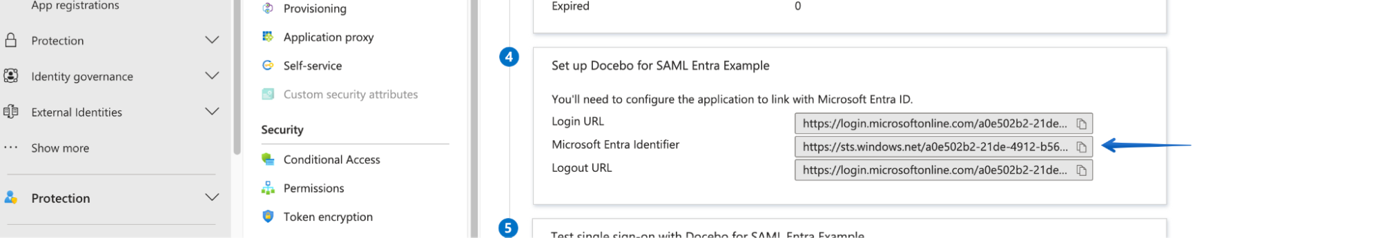 Copying the Microsoft Entra Identifier value to your clipboard