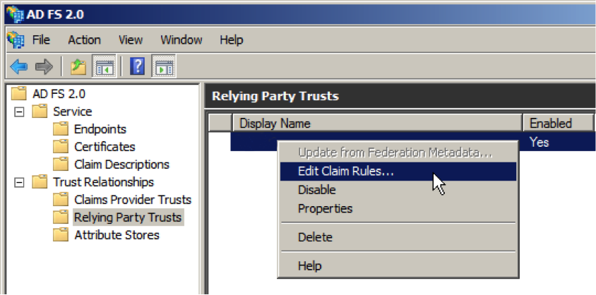 ADFS edit claim rules