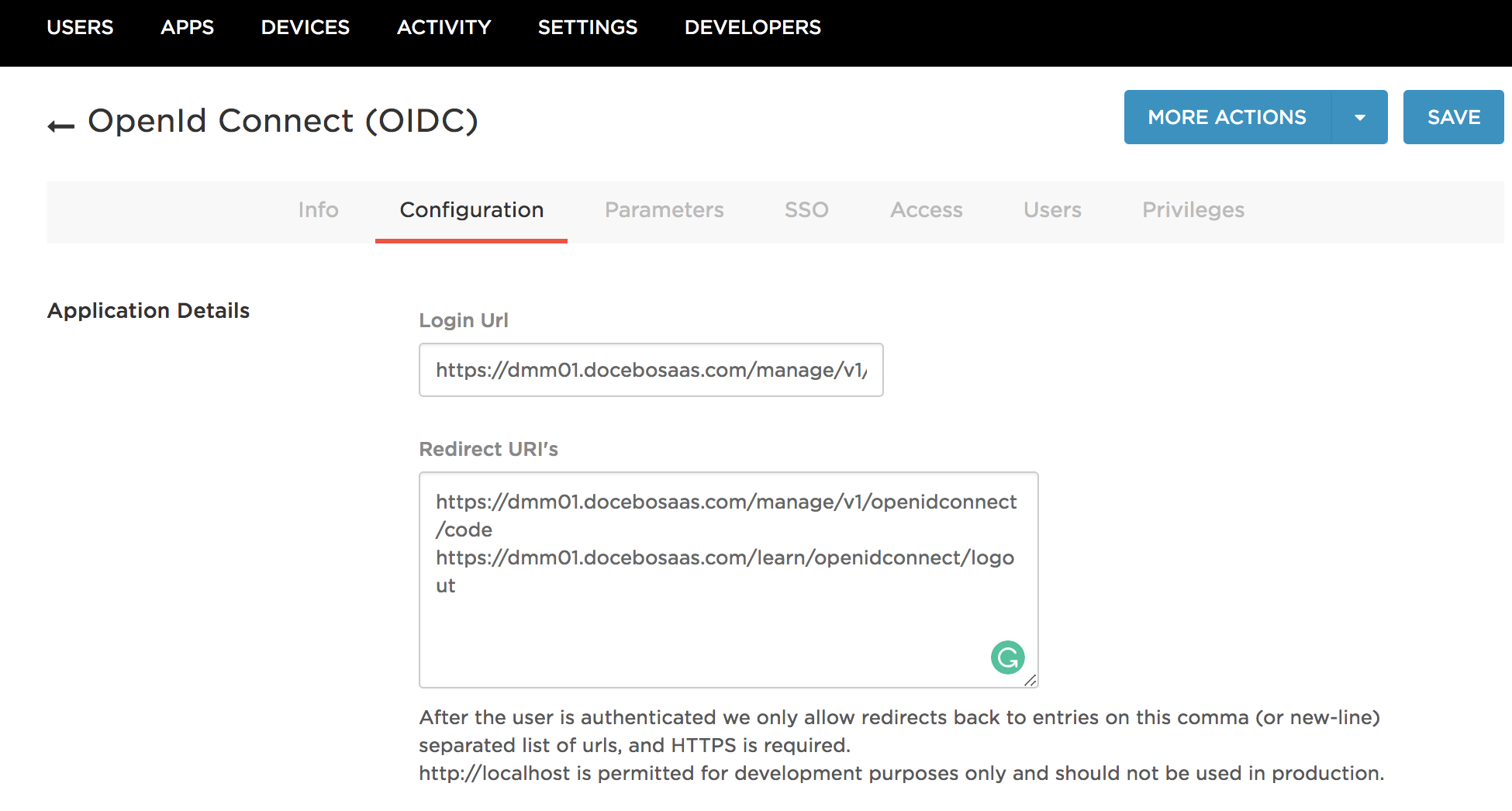 Configuring OneLogin