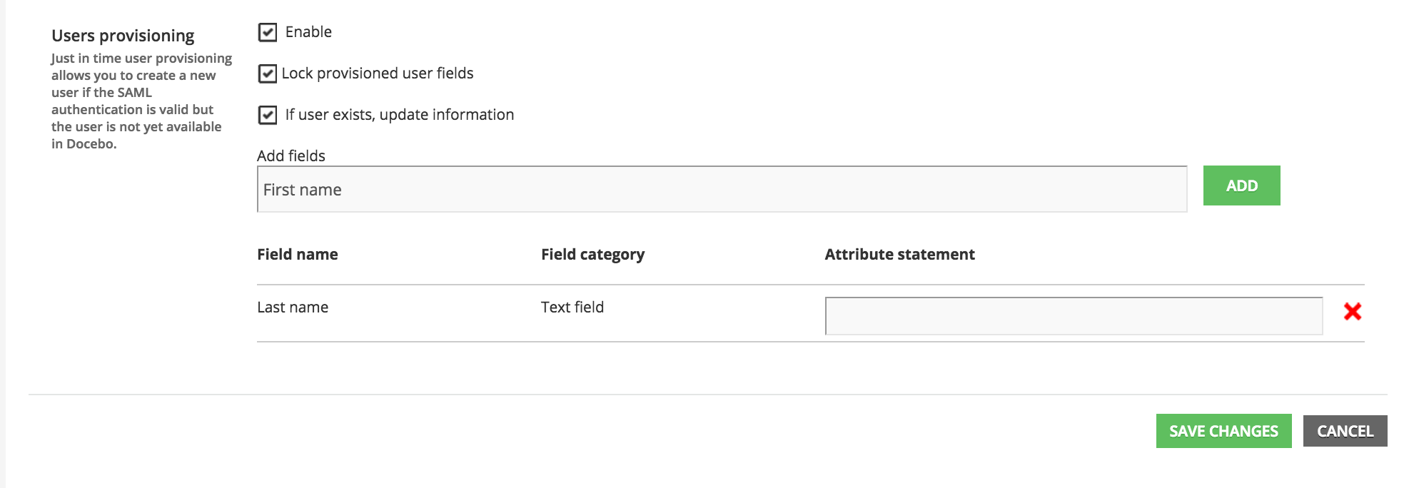 SAML user provisioning