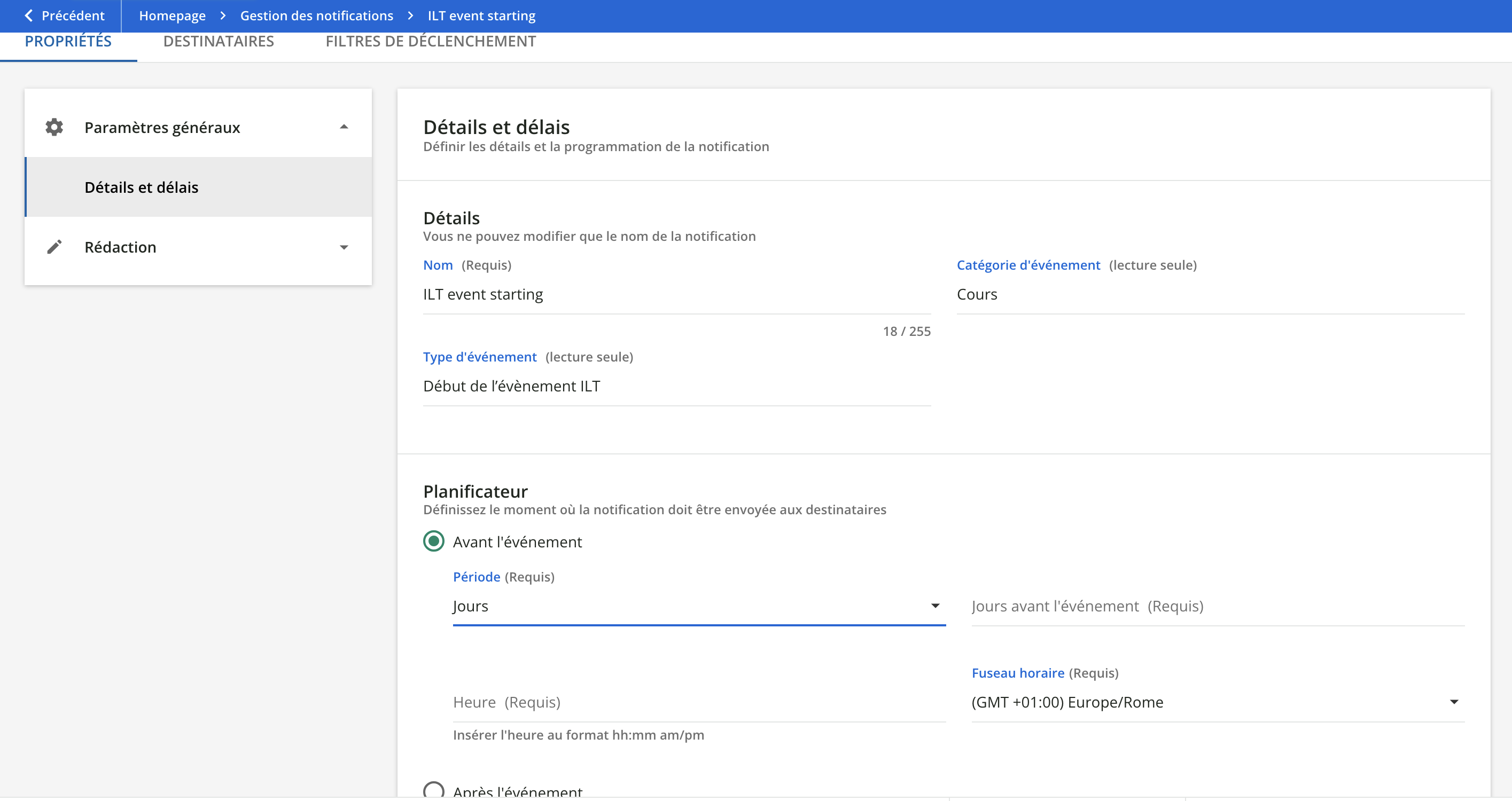 Planifier une notification