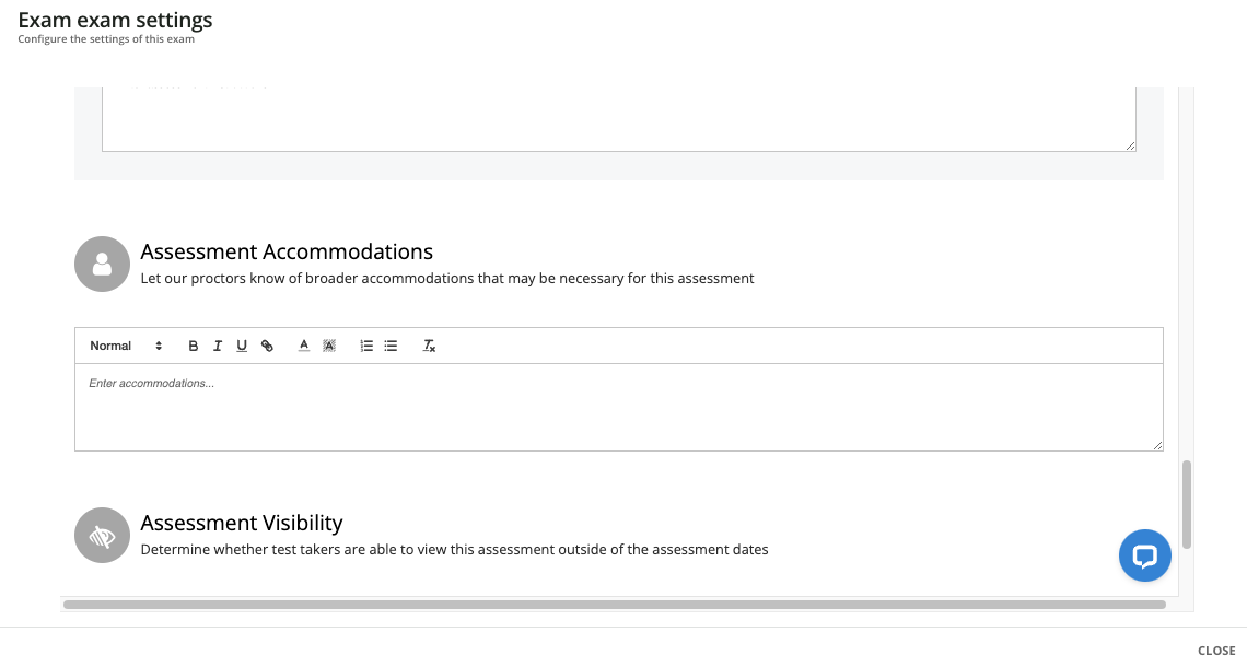 Adding assessment accommodations