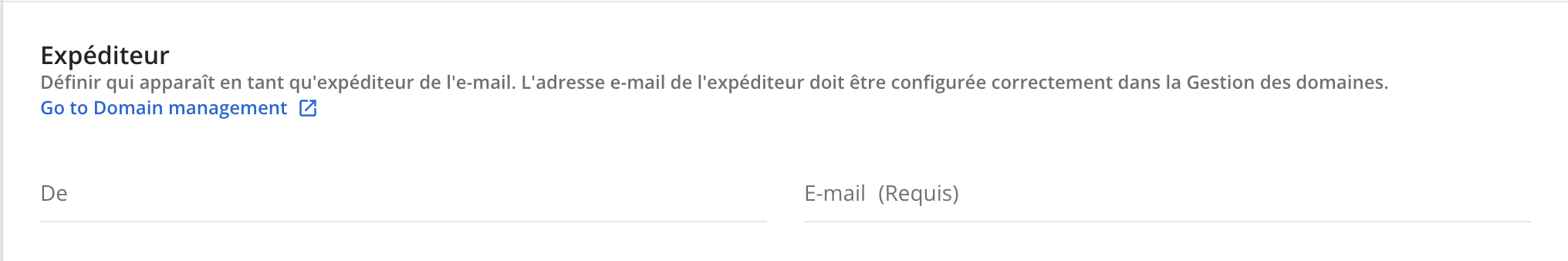 Paramétrer l'expéditeur d'une notification.