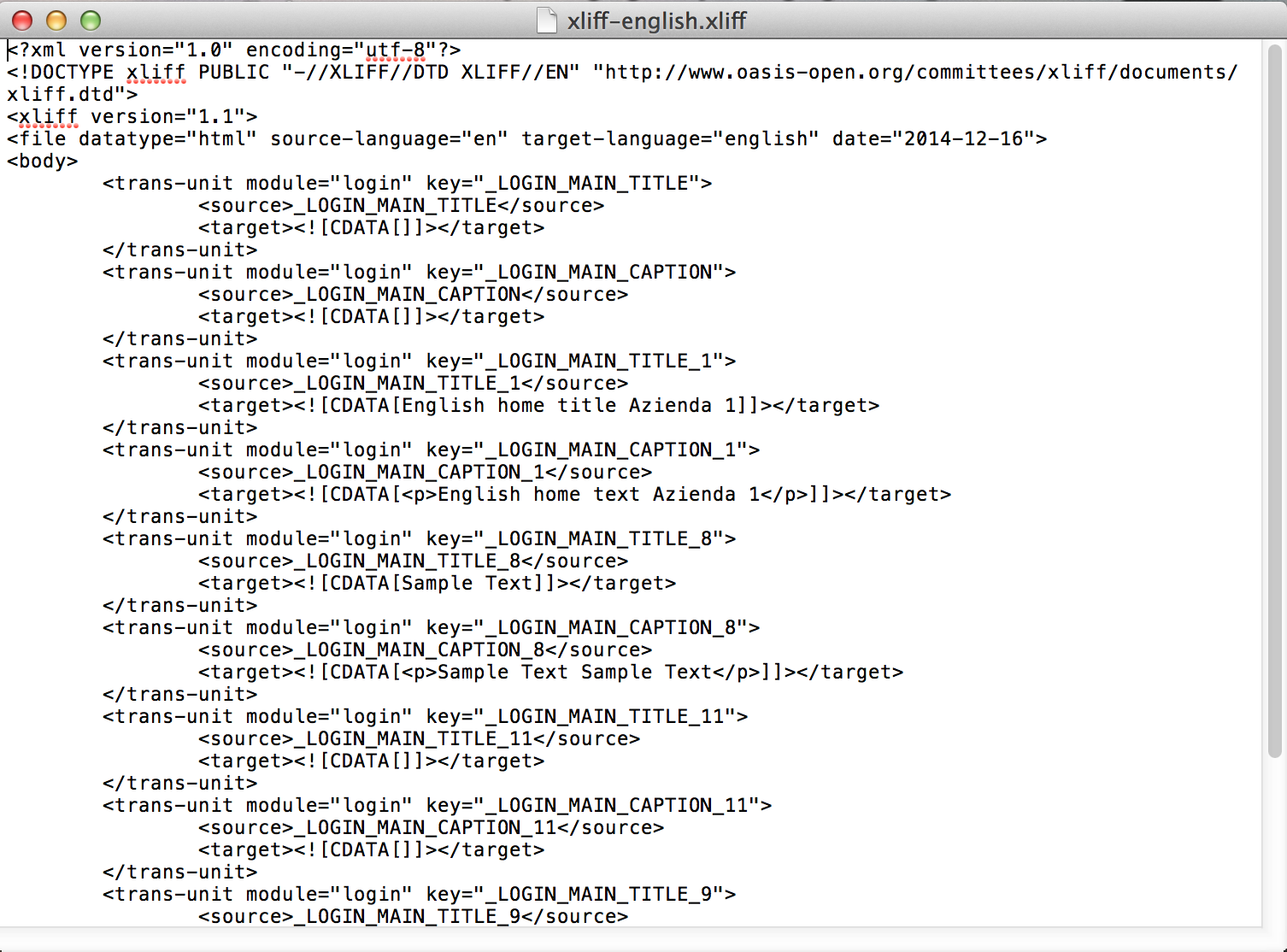 localization xliff file