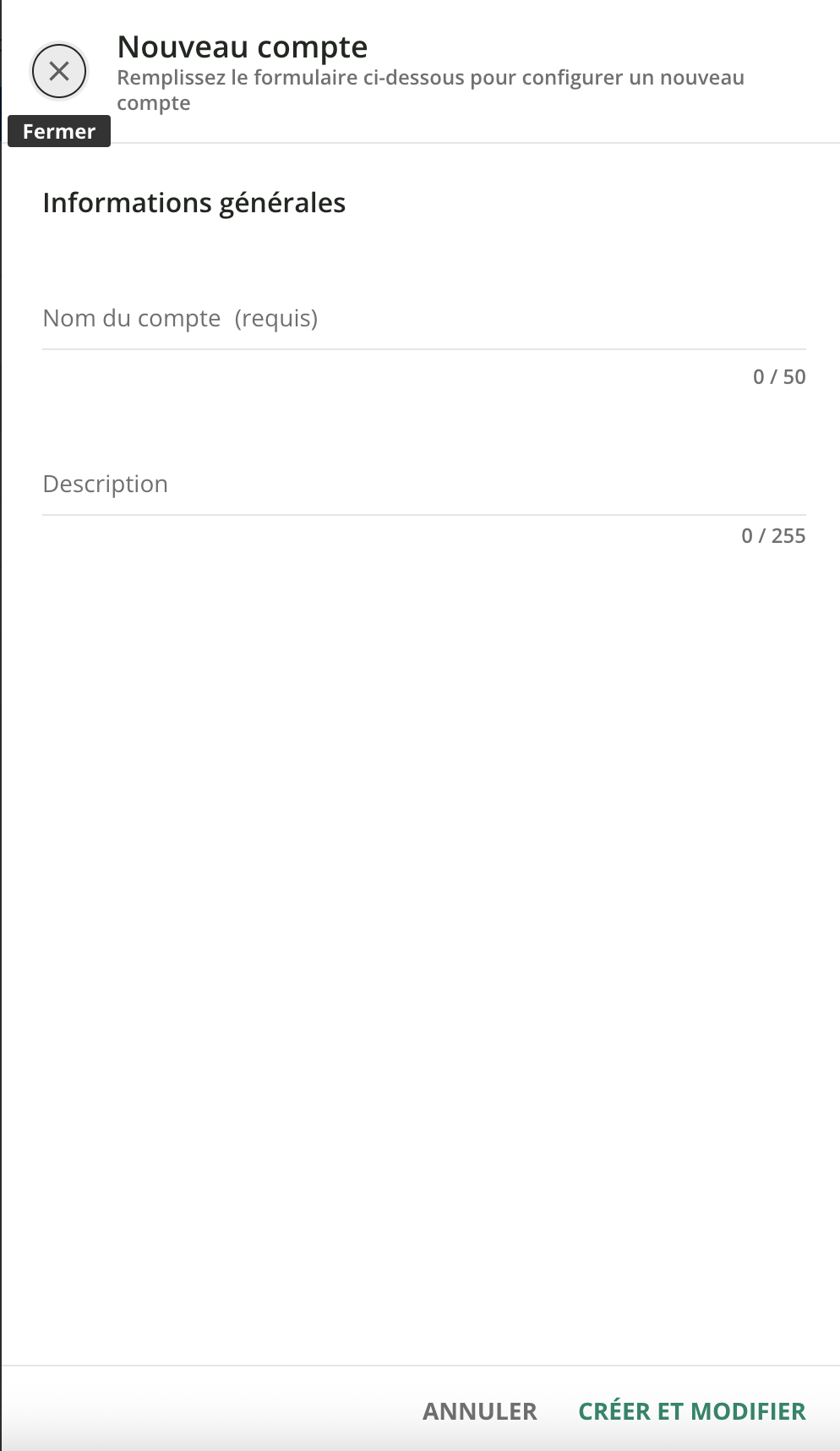 Ajouter un nouveau compte