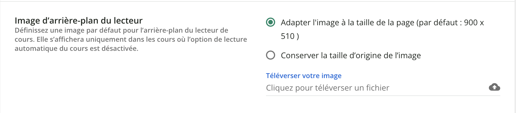 Configuration de l’image d’arrière-plan du lecteur.