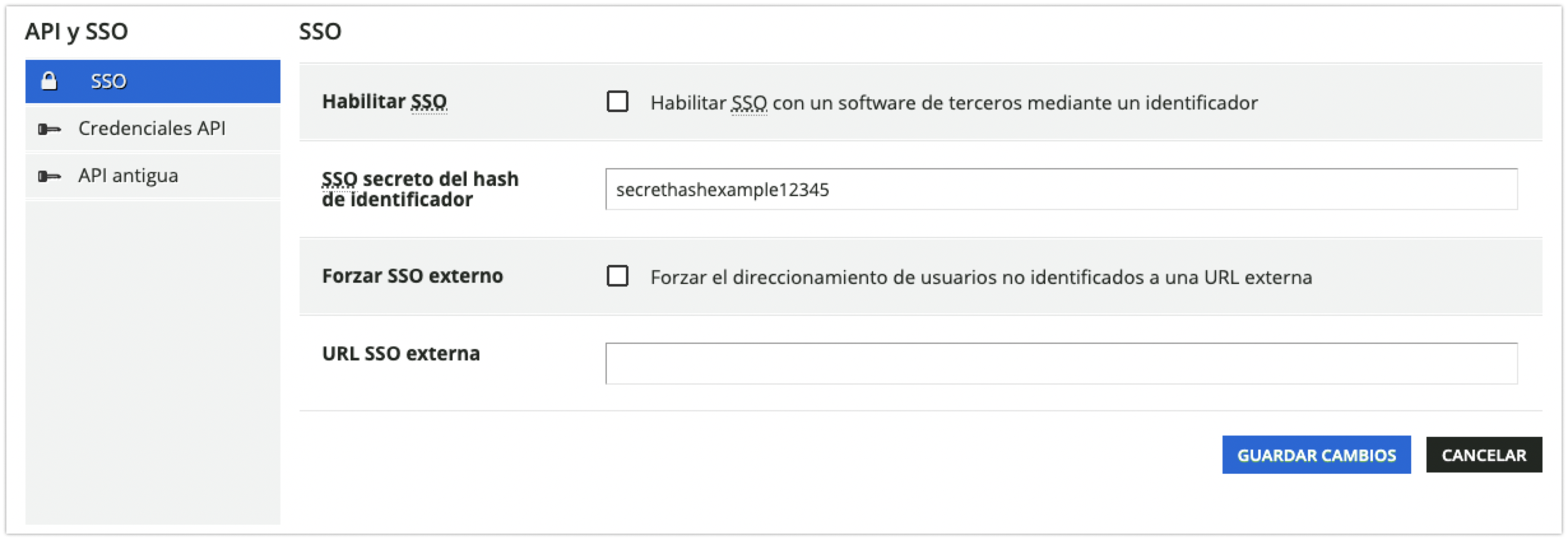 Aplicación API y SSO en Docebo