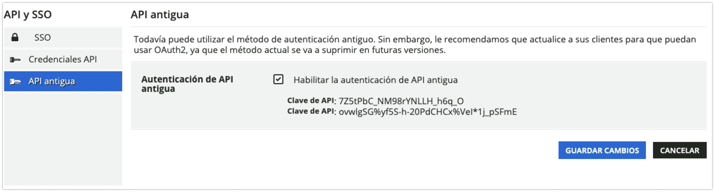 API antigua