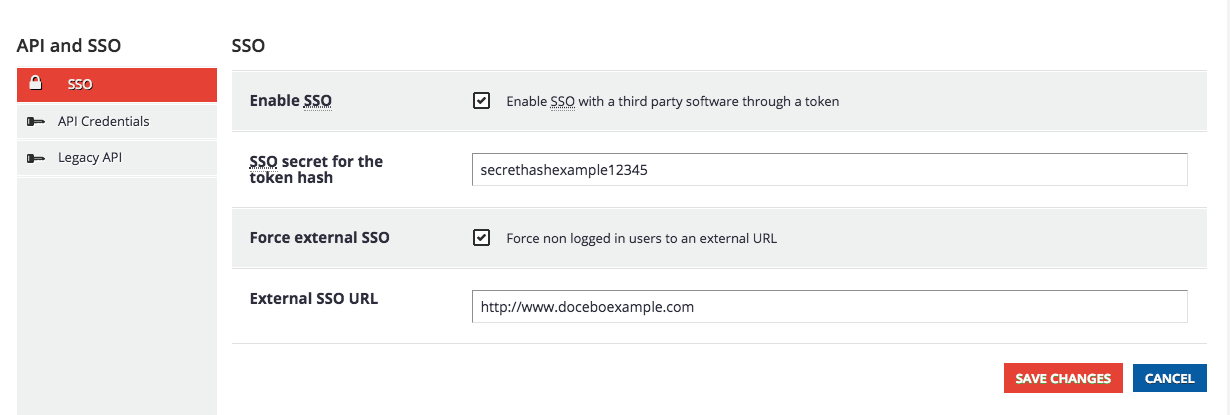 Configuring the SSO Tab