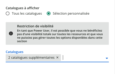 La visibilité des catalogues.