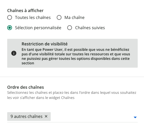 La visibilité des chaînes