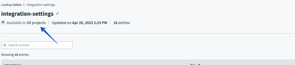 Accéder aux paramètres de disponibilité d'une table de recherche.