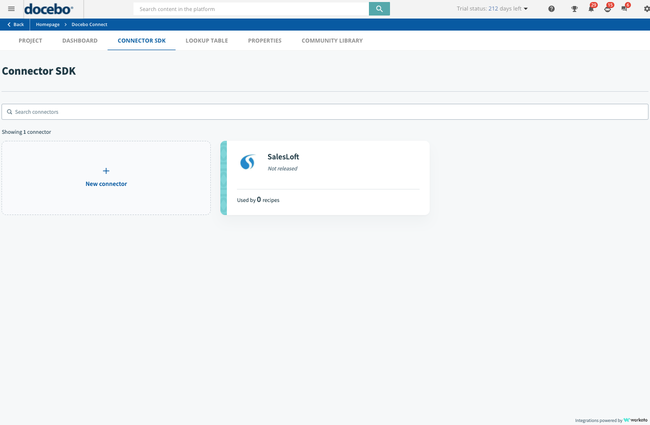 La scheda Connector SDK