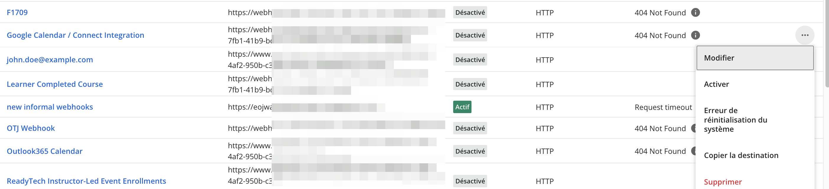 Modifier le webhook concerné.
