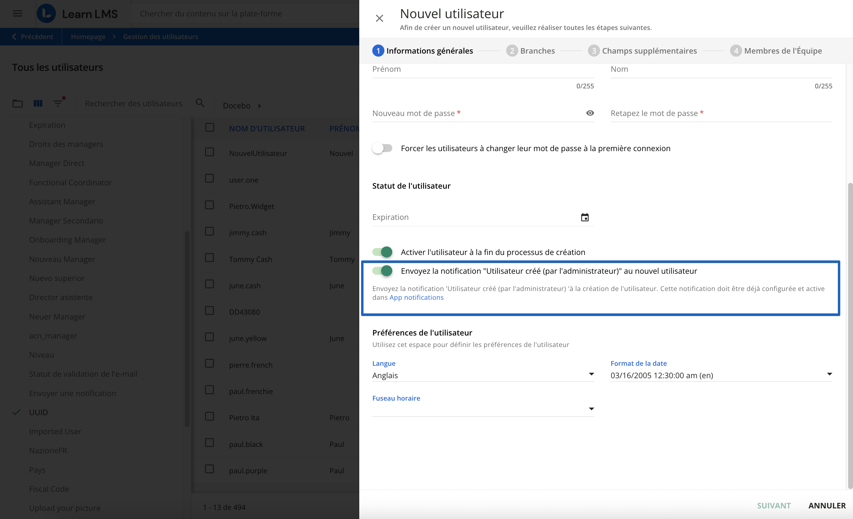 Envoyer une notification aux utilisateurs.