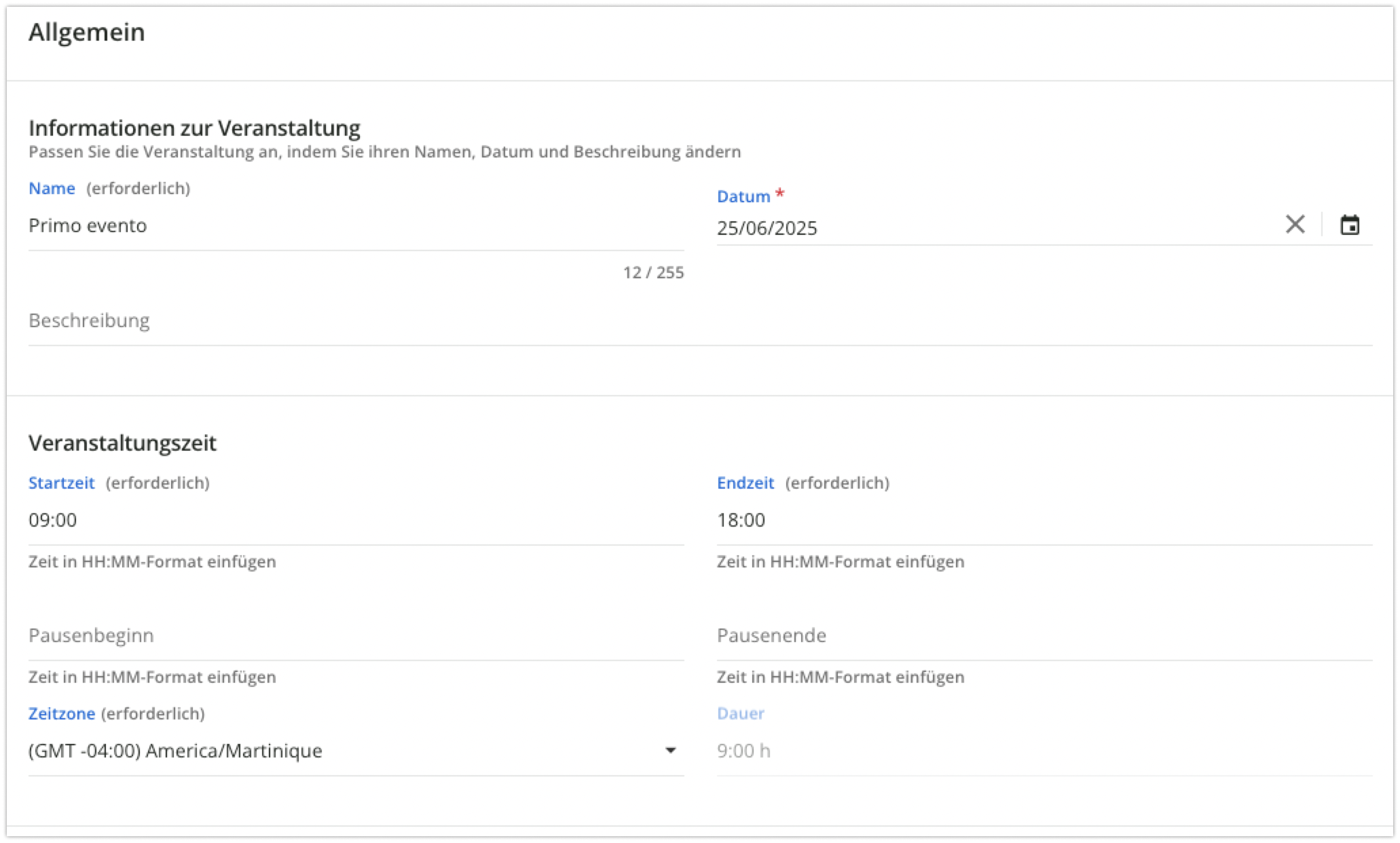 Allgemeine Informationen zur Veranstaltung
