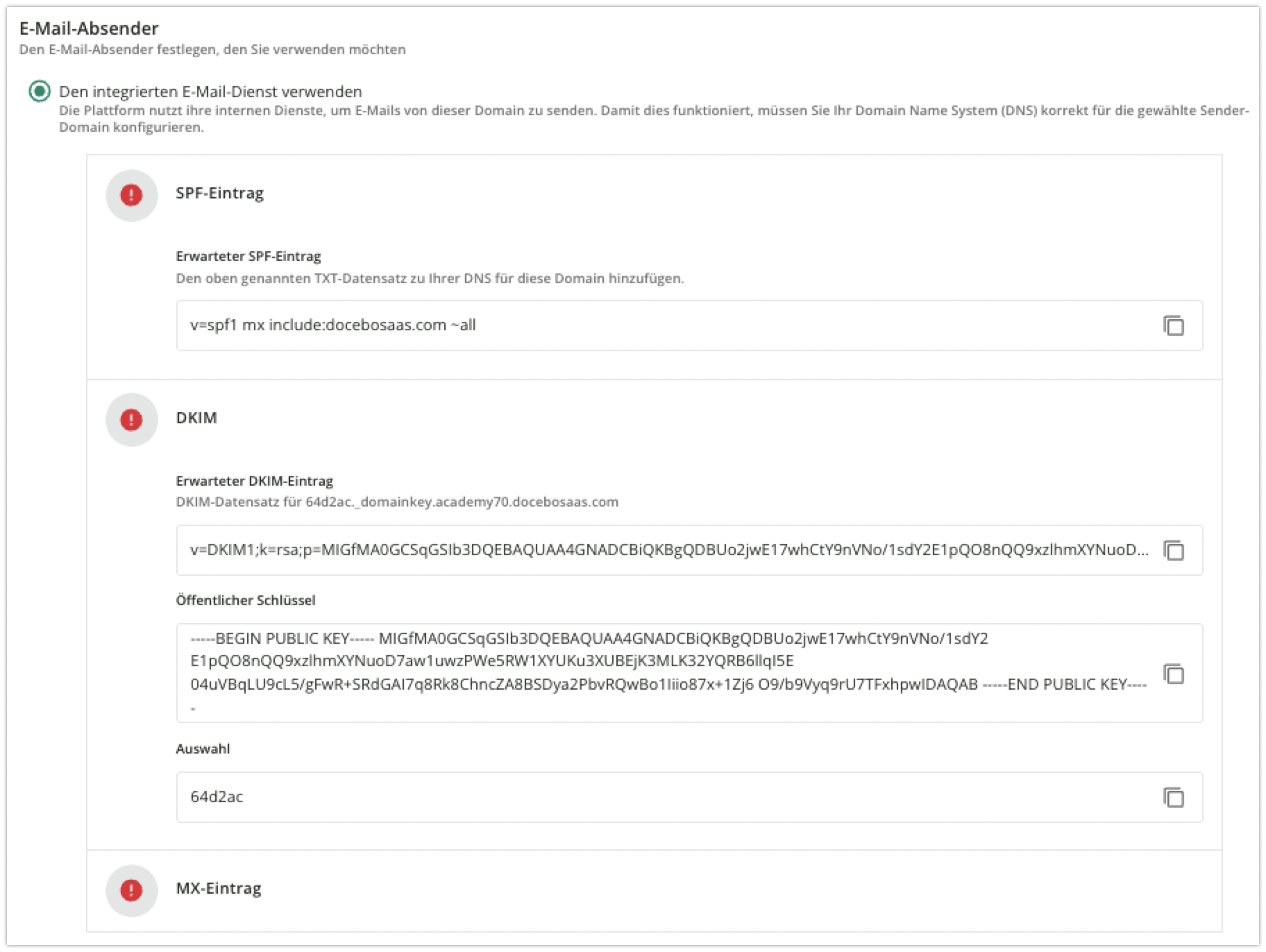 Integrierter E-Mail-Dienst