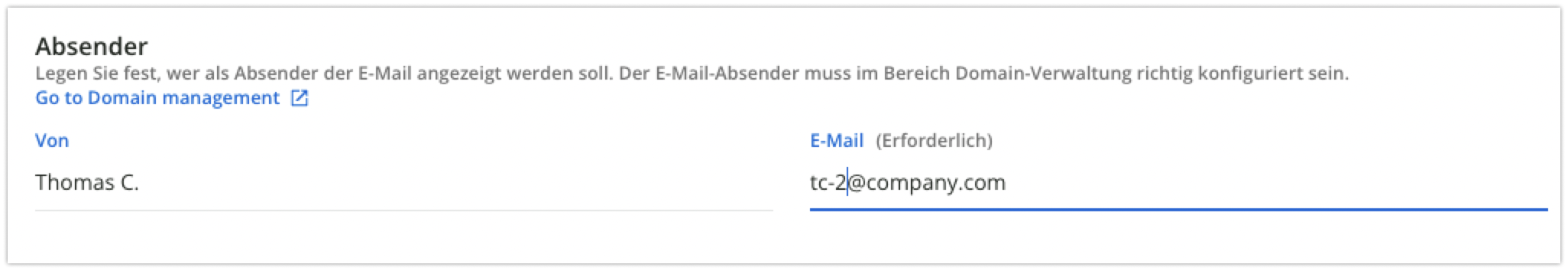 Absender bei der Benachrichtigung