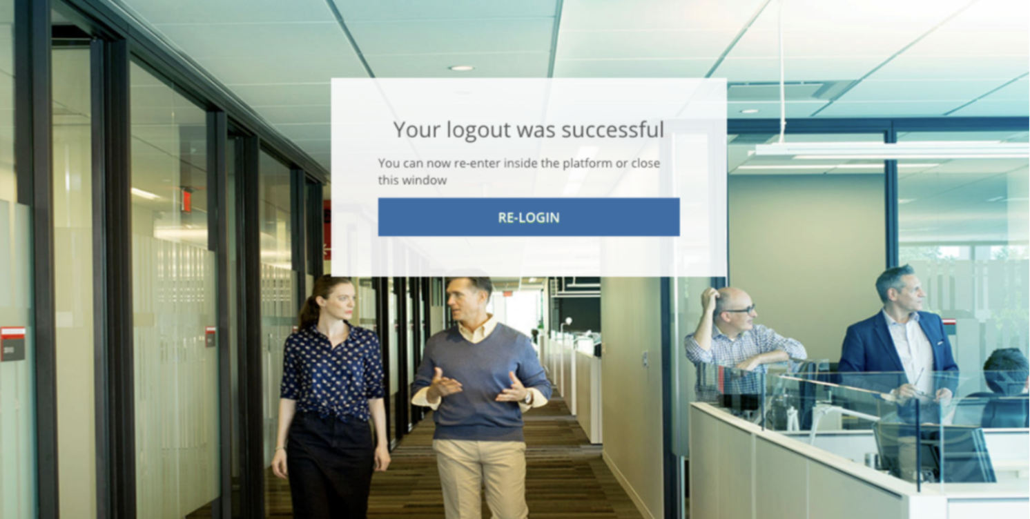 La page de redirection suite à une déconnexion.