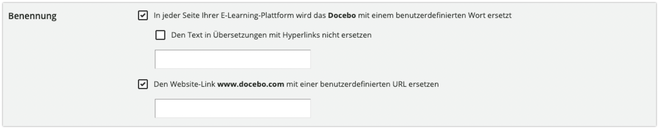 Benennungsoptionen