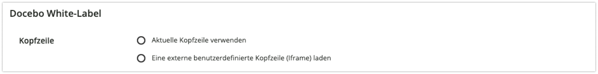 Kopfzeile-Optionen