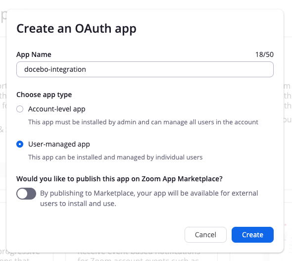 Nombrar la aplicación OAuth