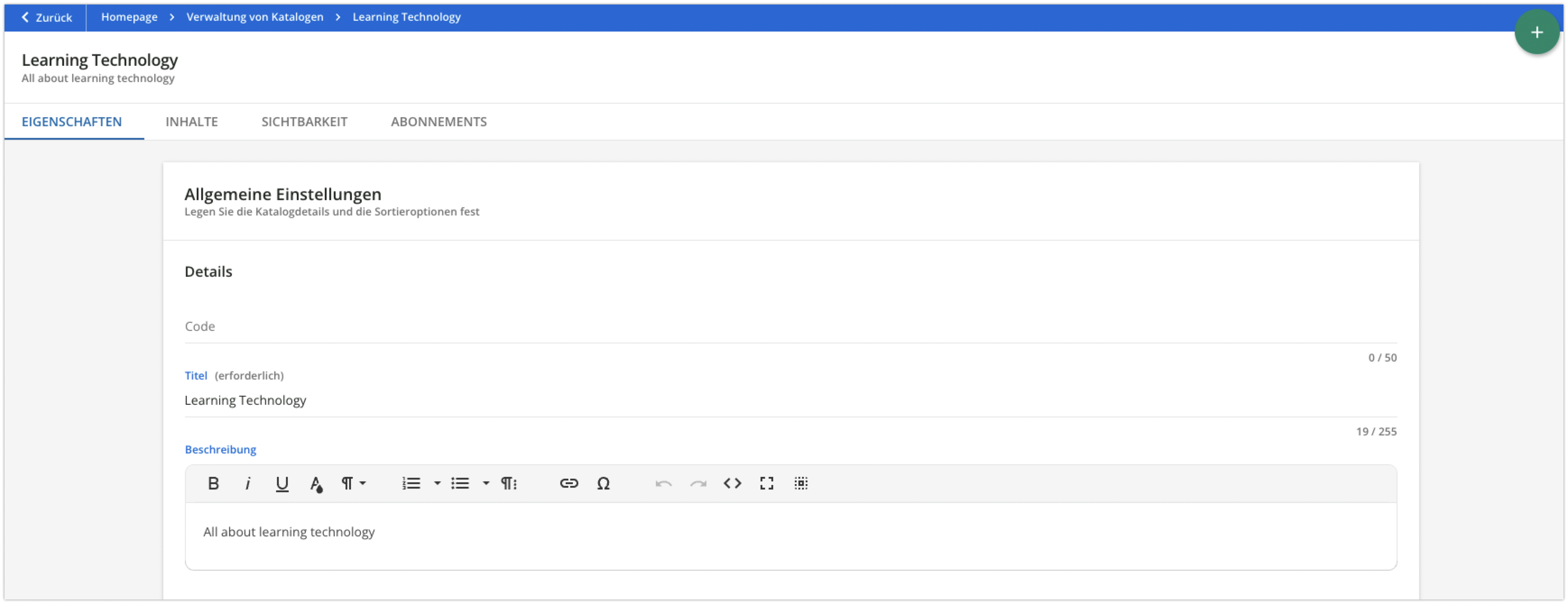 Registerkarte Eigenschaften