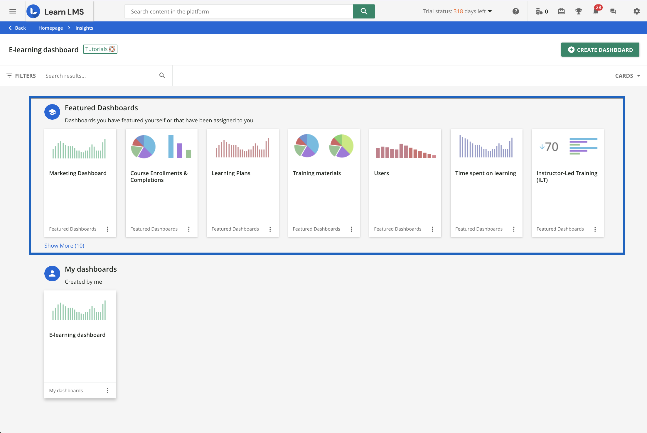 La page d'Insights.