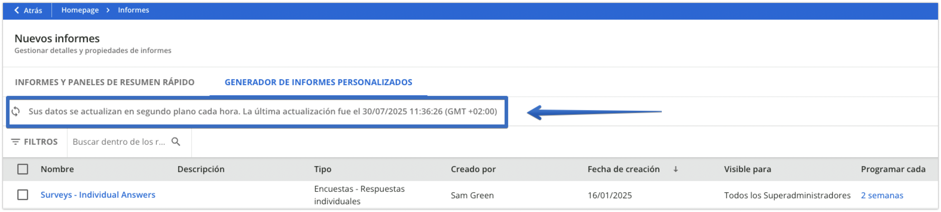 Aviso de actualización de datos