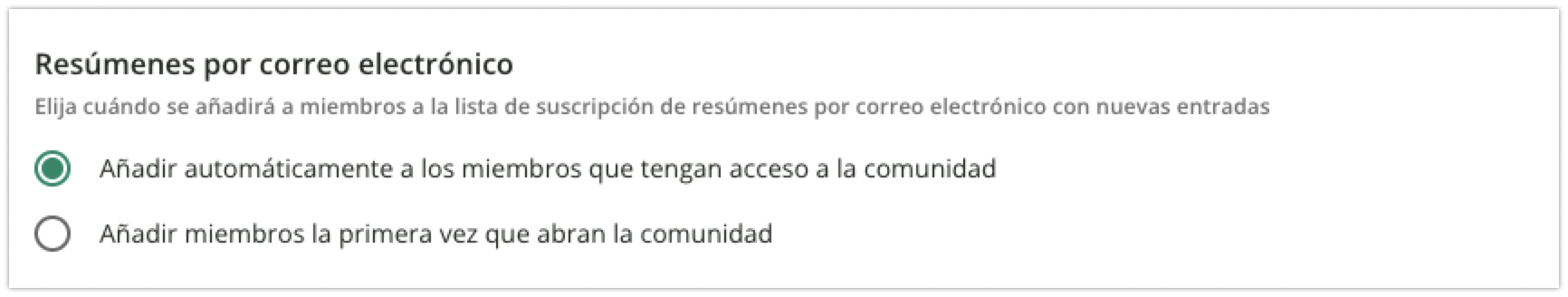 Resúmenes por correo electrónico