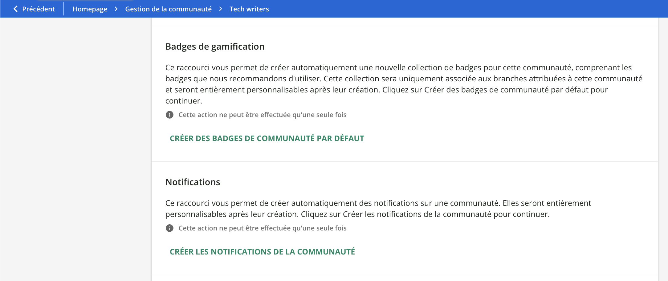 Gérer les notifications d’une communauté.