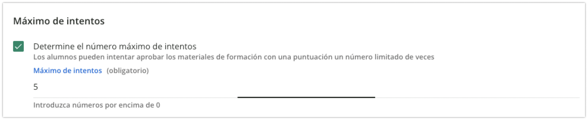 Máximo de intentos