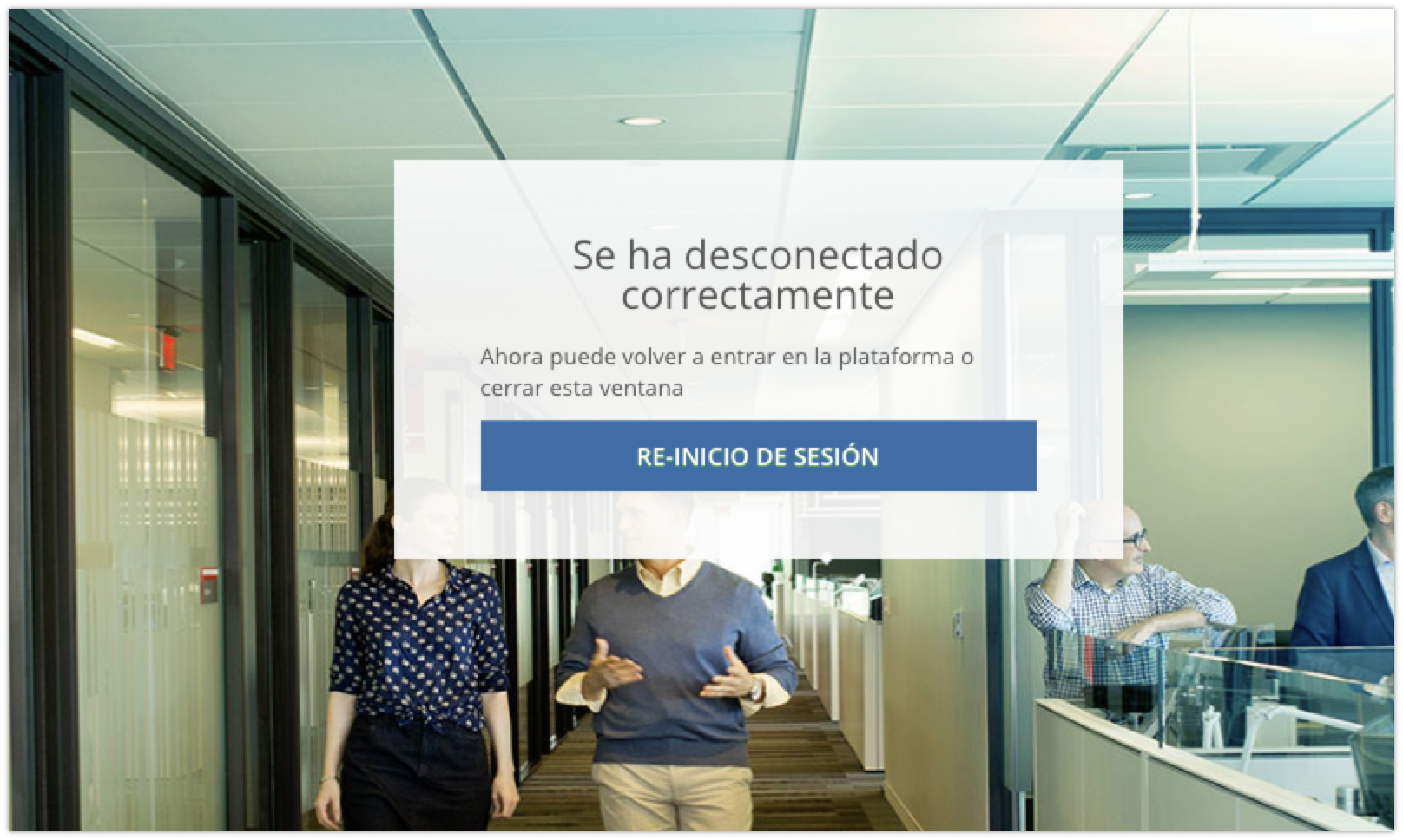 Página de destino de desconexión